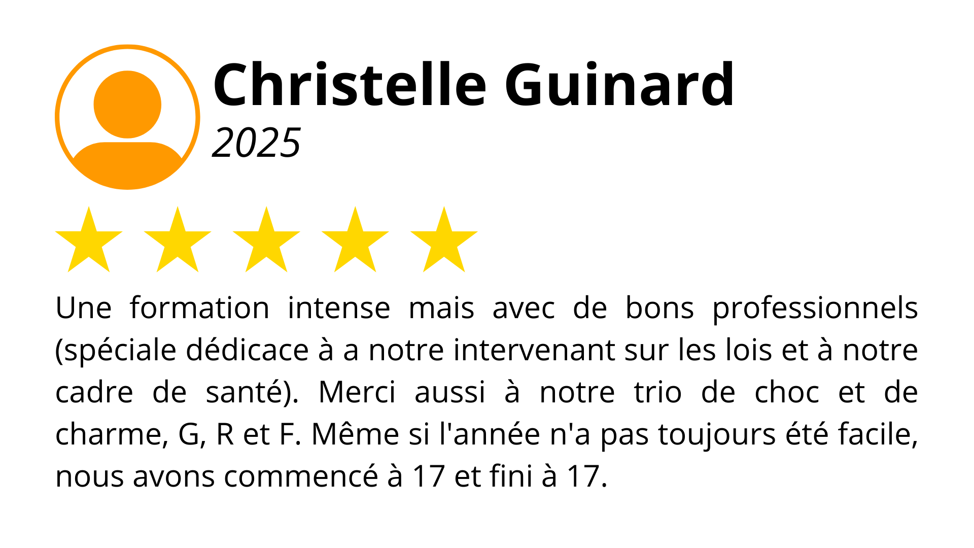 Avis d'une de nos stagiaires