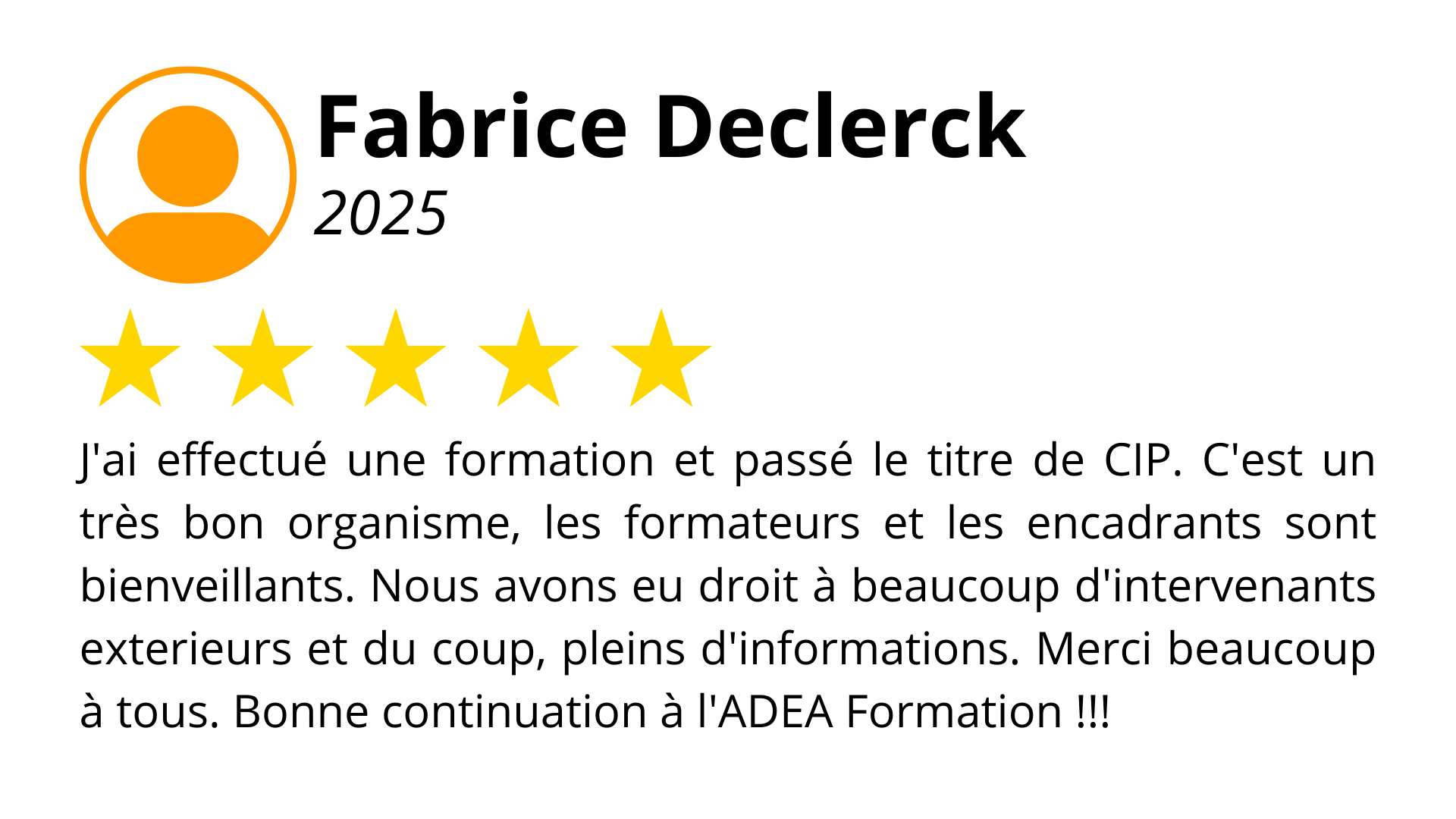 Avis d'un de nos stagiaires