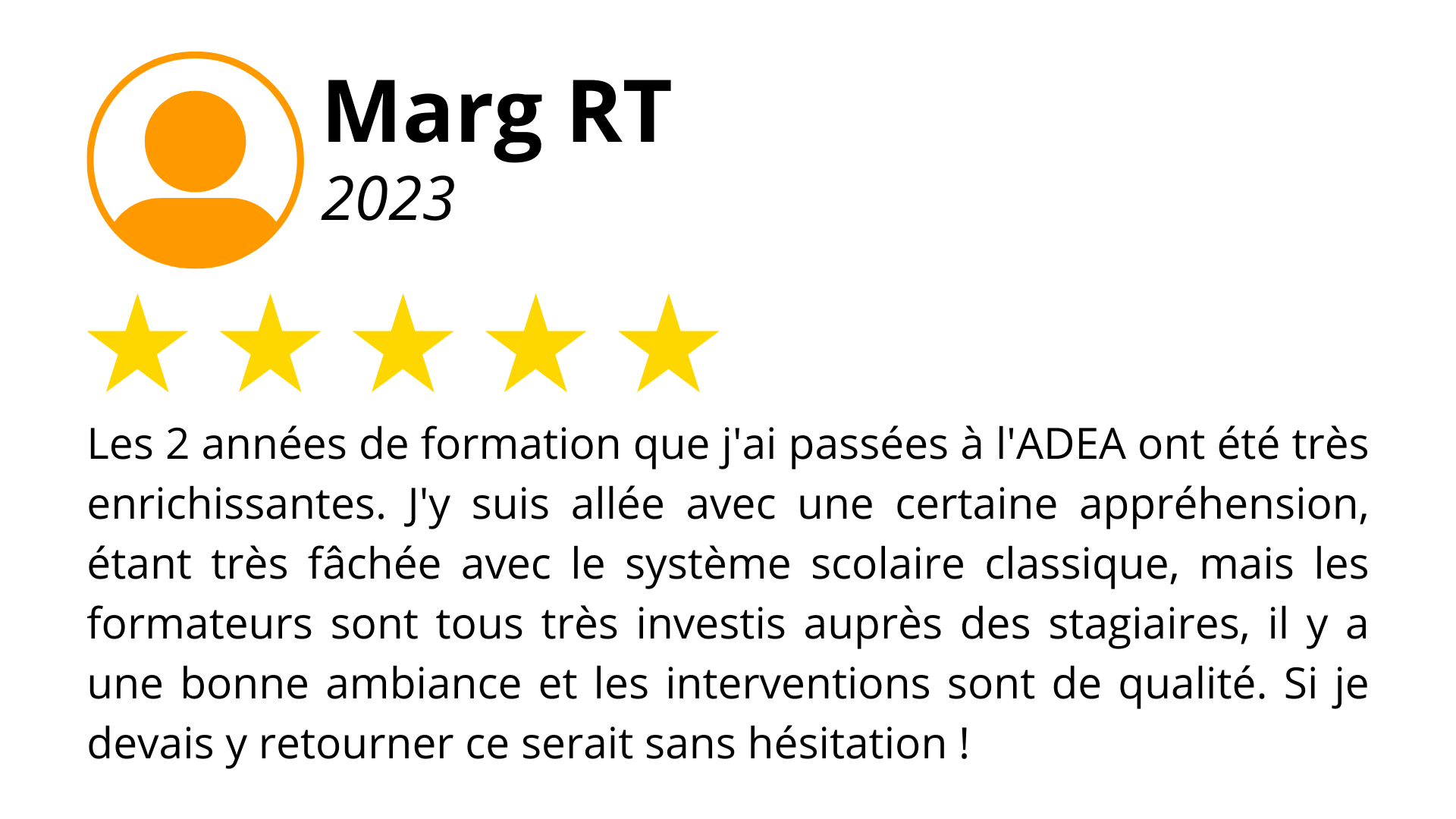 Avis d'une de nos stagiaires